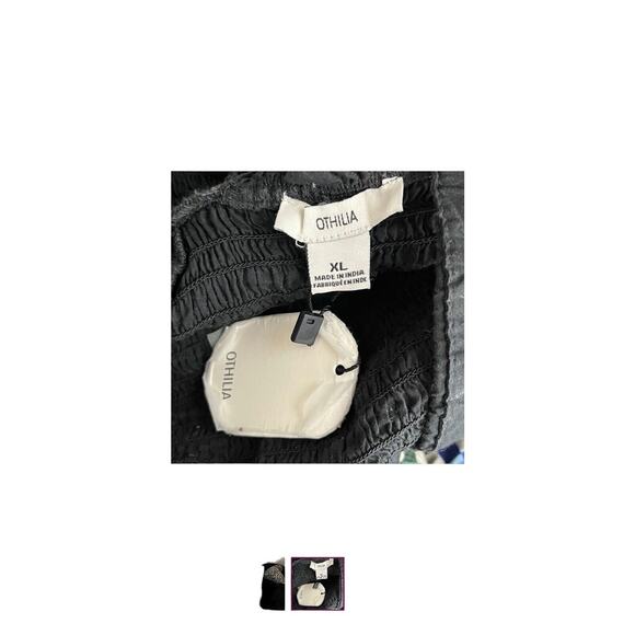 Anthropologie Othilia Quilted Hem Black Ruched Smocked Top Sundress NWTS size XL - Picture 4 of 8